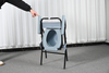 Silla con c&oacute;moda de tubo de hierro con recubrimiento en polvo, respaldo y apoyabrazos de pl&aacute;stico