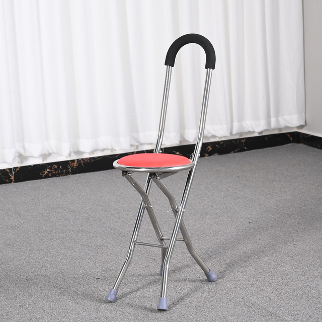 Sgabello pieghevole in canna di acciaio inossidabile a 4 gambe