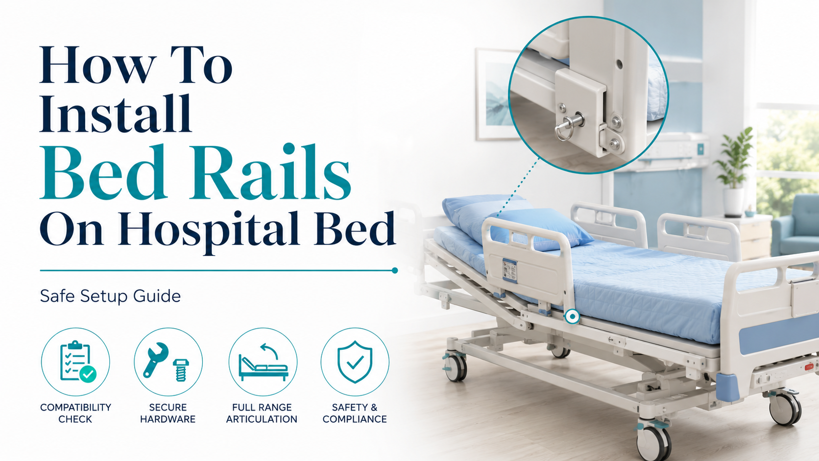 So installieren Sie Bettgitter am Krankenhausbett